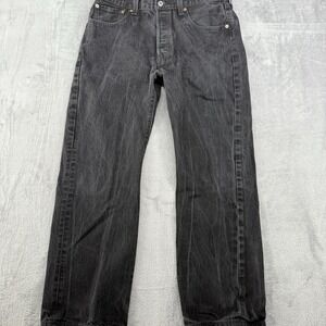 Levis Mens 501 Jeans Original Fit 100% Cotton Denim Button Fly Straight 34 Black